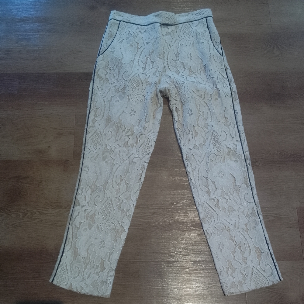 anne fontaine Paris Lace Tan Pants Size 28